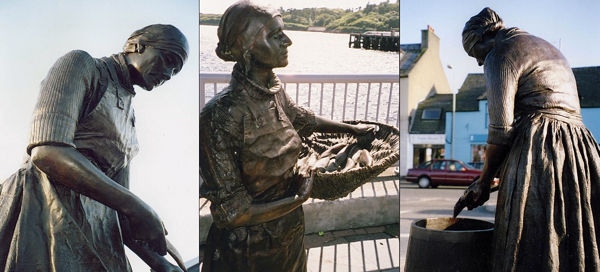 Statue of a traditional fishwife in Shetland